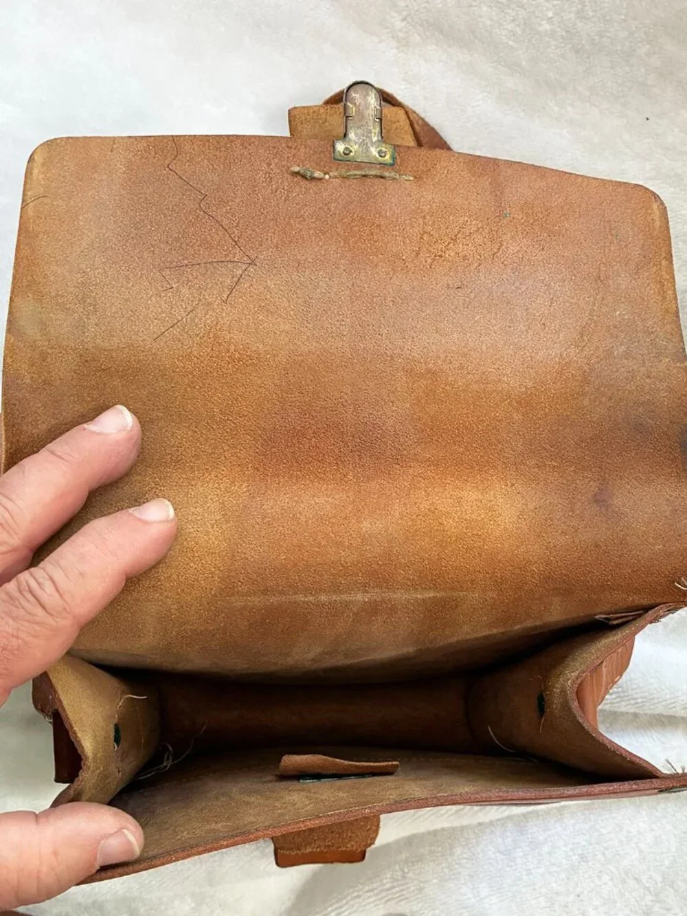 Vintage Danish Scandinavian Leather Cross Body Bag